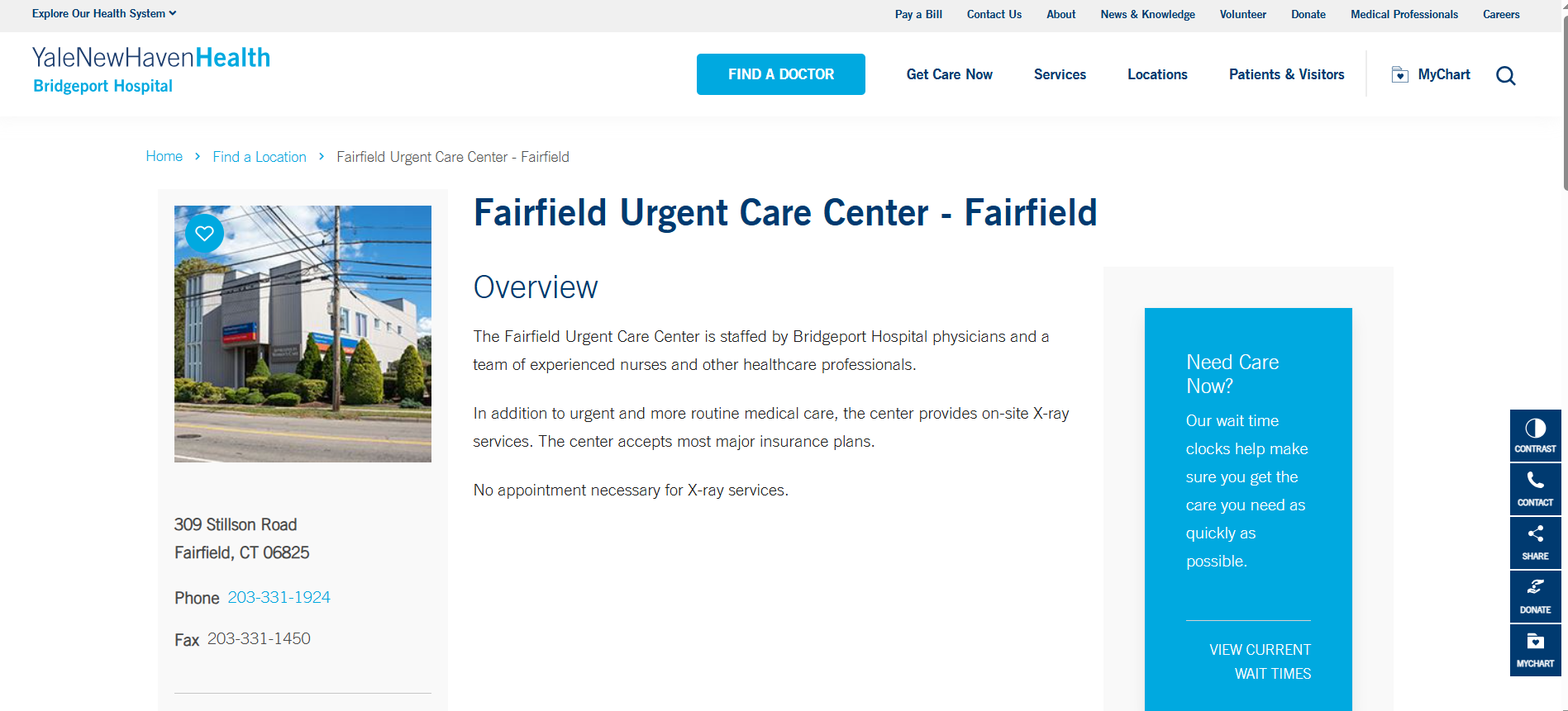 Bridgeport Hospital Fairfield Urgent Care Center
