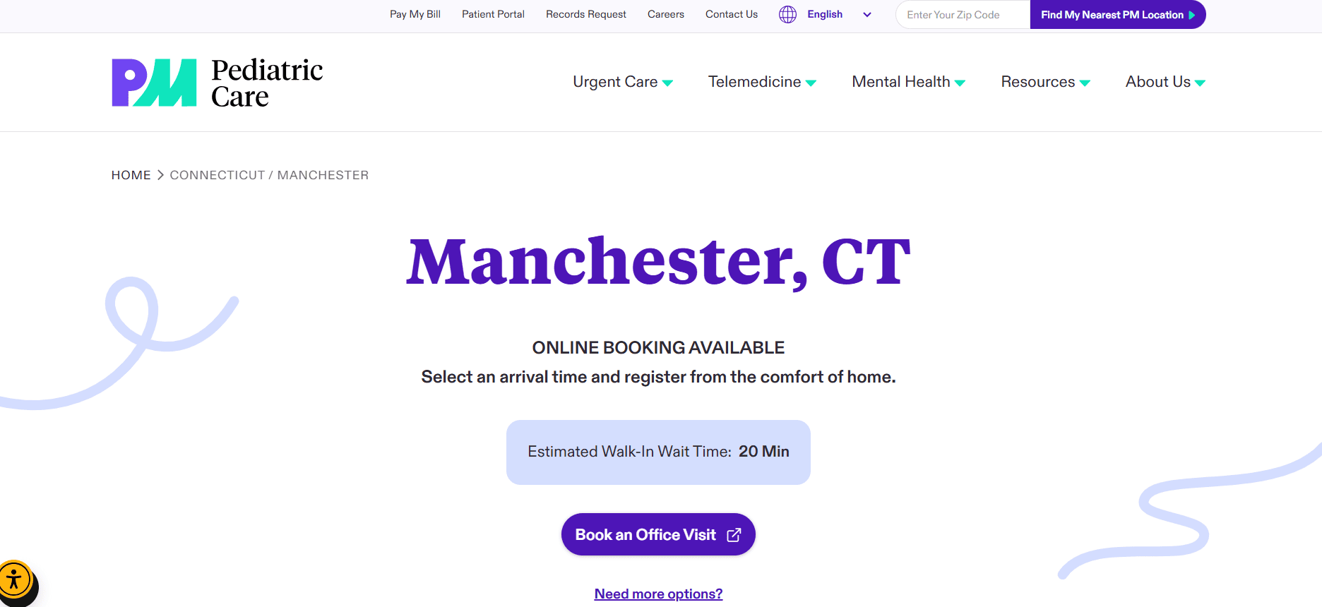 PM Pediatric Care, Manchester website