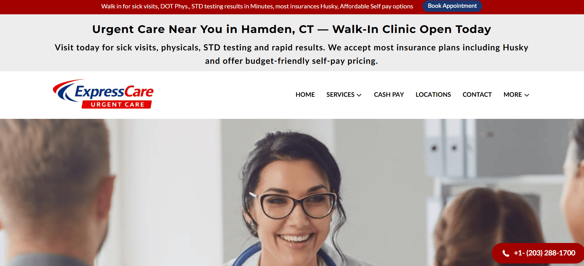 Express Care Urgent Care, Hamden website