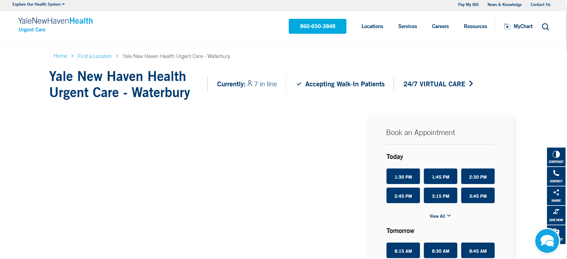 Yale New Haven Health Urgent Care logo