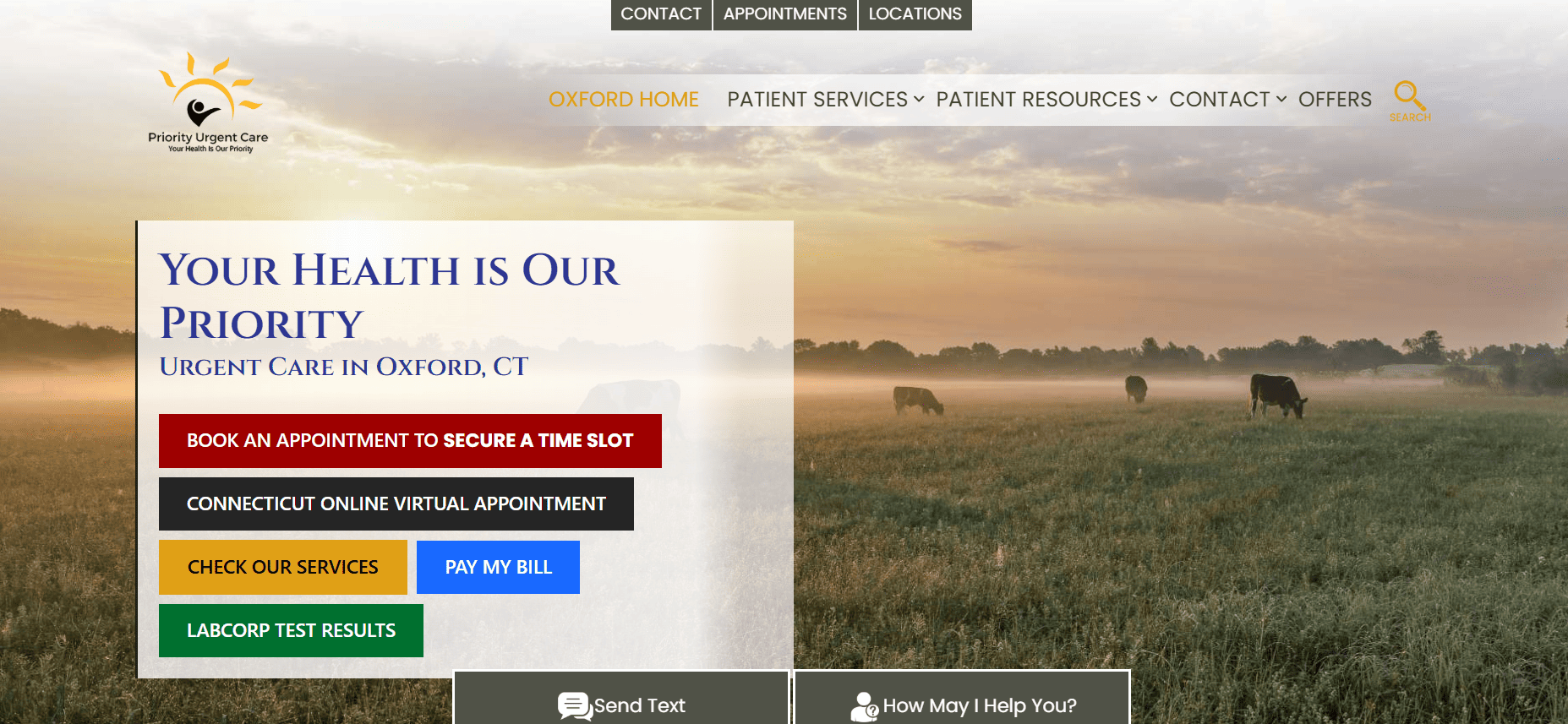 Priority Urgent Care, Oxford website