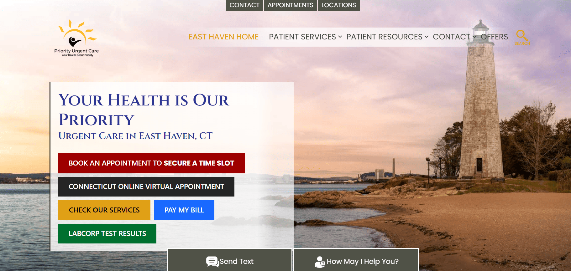 Priority Urgent Care – East Haven website