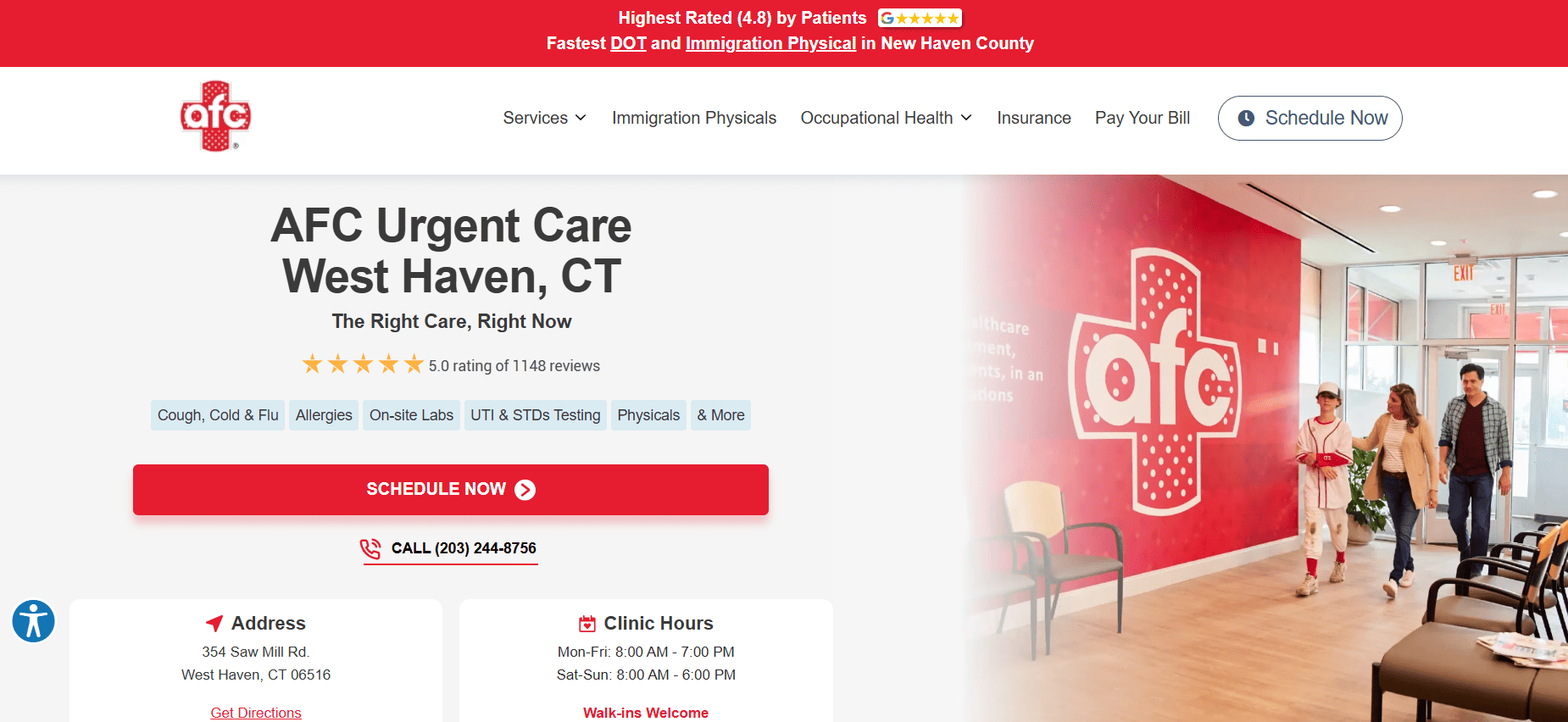 AFC Urgent Care – West Haven website