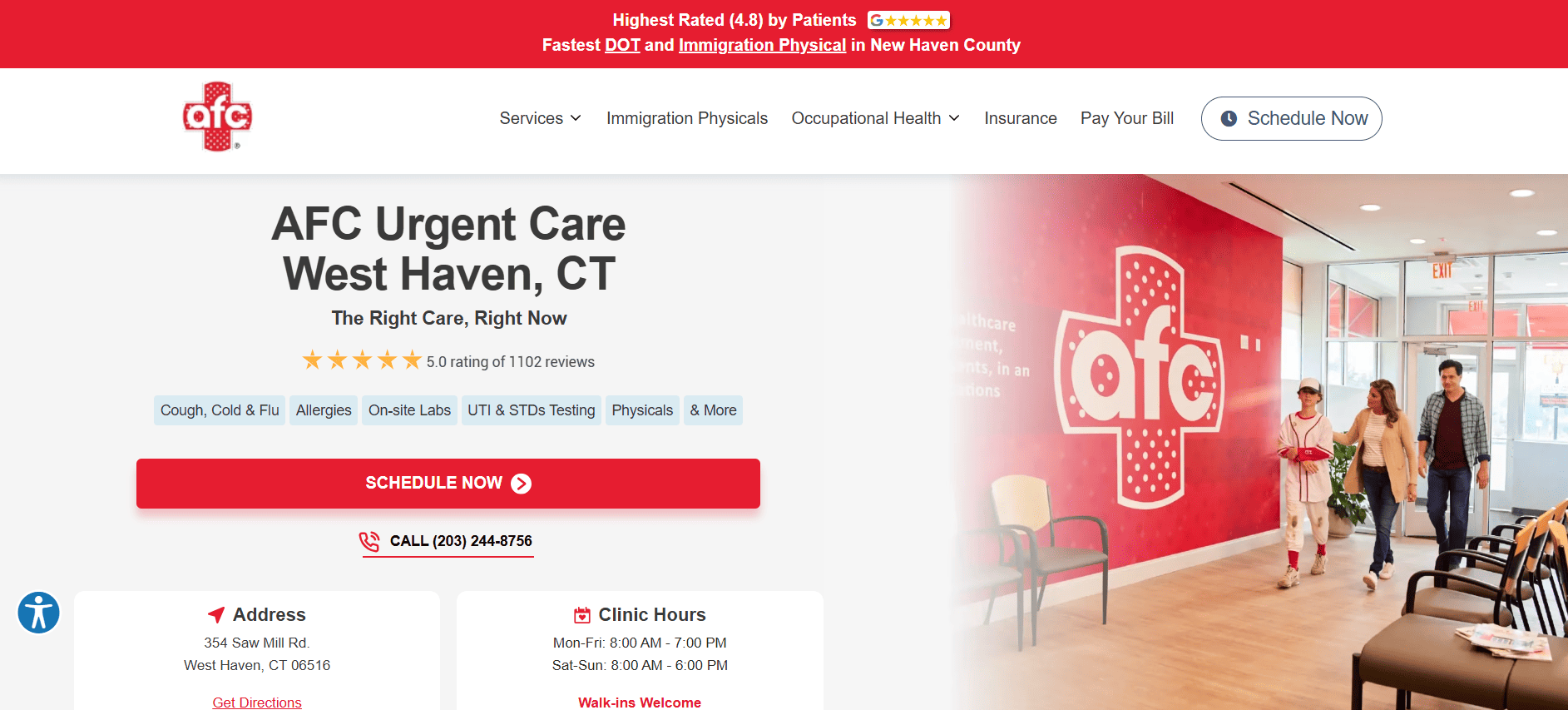AFC Urgent Care West Haven website